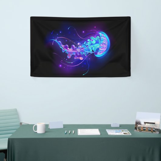 Levendige kleur gloeiende kwal spandoek (Beurs)