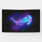 Levendige kleur gloeiende kwal spandoek (Horizontaal)