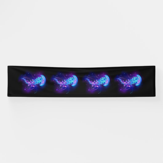 Levendige kleur gloeiende kwal spandoek (Horizontaal)