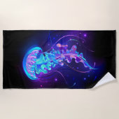 Levendige kleur gloeiende kwal strandlaken (Voorkant)