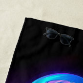 Levendige kleur gloeiende kwal strandlaken (In situ)