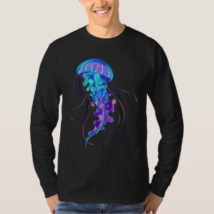 Levendige kleur gloeiende kwal t-shirt