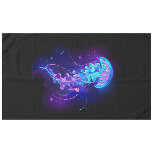 Levendige kleur gloeiende kwal tafelkleed (Voorkant (Horizontaal))
