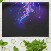 Levendige kleur gloeiende kwal theedoek (Gevouwen)