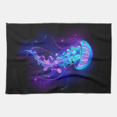 Levendige kleur gloeiende kwal theedoek (Horizontaal)
