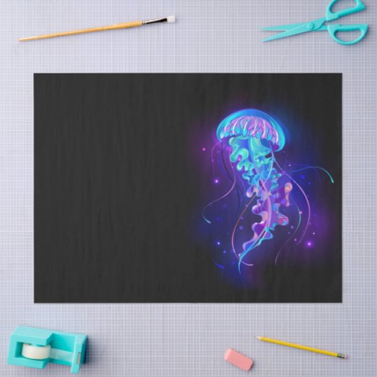 Levendige kleur gloeiende kwal tissuepapier (Craft)