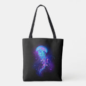 Levendige kleur gloeiende kwal tote bag (Achterkant)