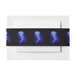 Levendige kleur gloeiende kwal uitnodigingen wikkel