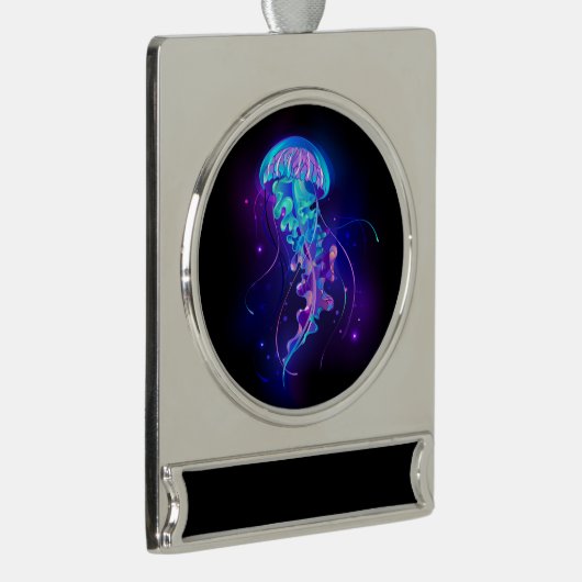 Levendige kleur gloeiende kwal verzilverd banner ornament (Rechts)