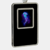 Levendige kleur gloeiende kwal verzilverd omlijst ornament (Rechts)