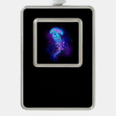 Levendige kleur gloeiende kwal verzilverd omlijst ornament (Voorkant)