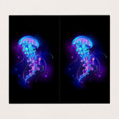 Levendige kleur gloeiende kwal visitekaartje (Buitenkant ongevouwen)