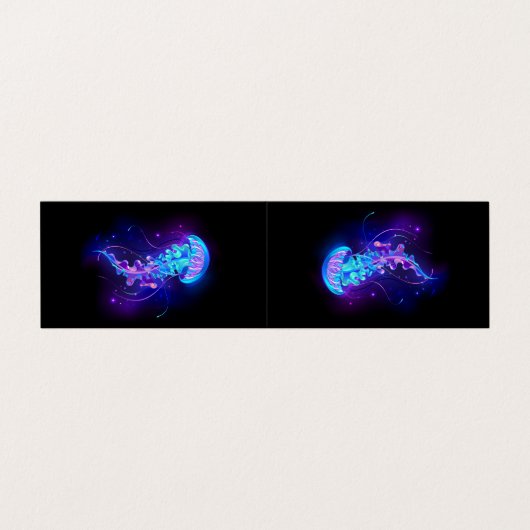 Levendige kleur gloeiende kwal visitekaartje (Buitenkant ongevouwen)