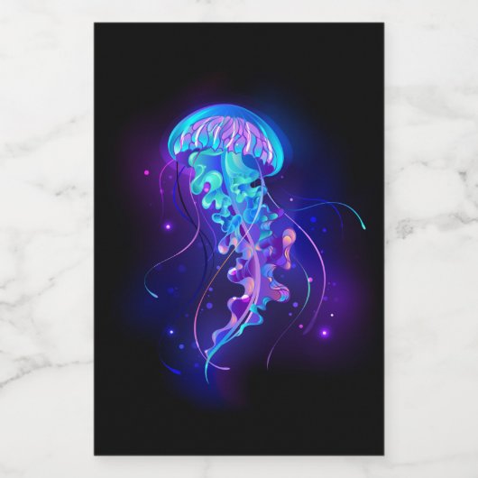 Levendige kleur gloeiende kwal voedselcontainer etiket (Enkel label)