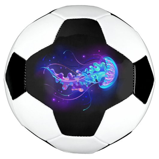 Levendige kleur gloeiende kwal voetbal (Gedraaid)