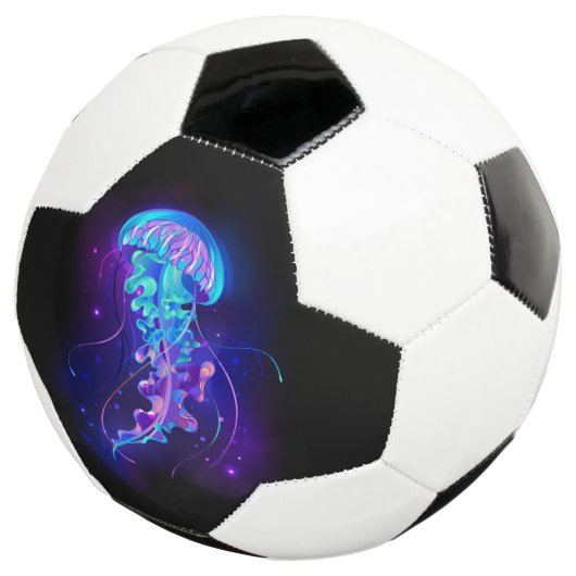 Levendige kleur gloeiende kwal voetbal (Drie kwart)