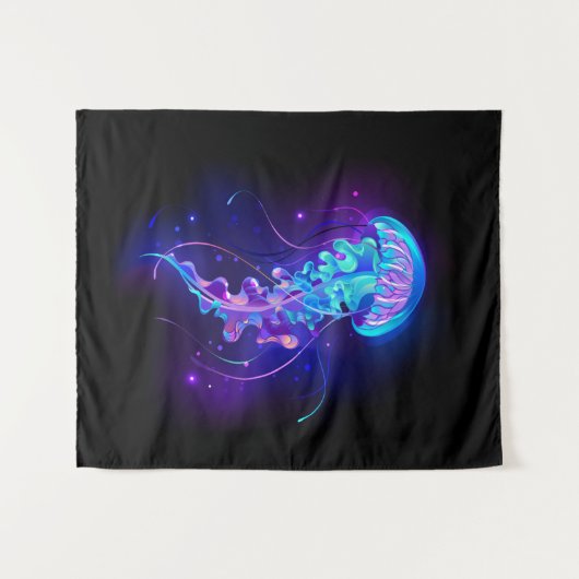 Levendige kleur gloeiende kwal wandkleed (Voorkant (horizontaal))
