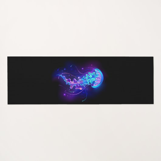 Levendige kleur gloeiende kwal yogamat (Achterkant (horizontaal))