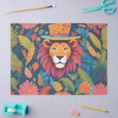 Levendige Kleur Leeuw met Top Hat Tissuepapier (Craft)