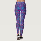 Levendige kleur Mandala Geometric Yoga Hip Retro Leggings (Achterkant)