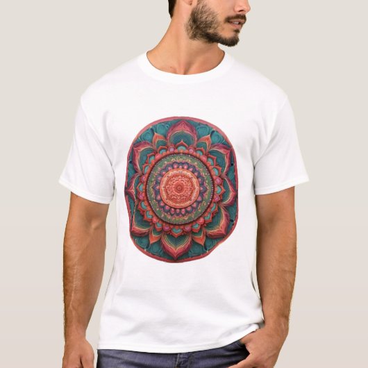 Levendige kleur Mandala T-shirt (Voorkant)