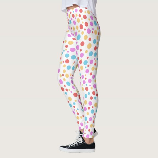 Levendige kleur Polka Dots Leggings (Links)