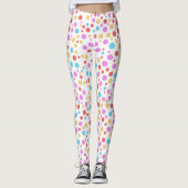 Levendige kleur Polka Dots Leggings (Voorkant)