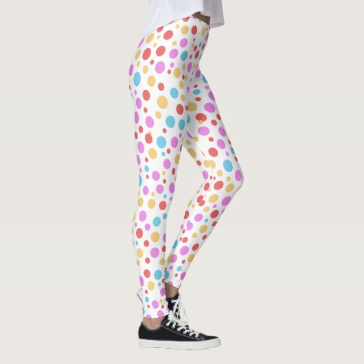 Levendige kleur Polka Dots Leggings (Rechts)
