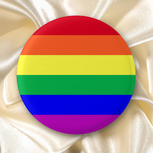 Levendige Kleur Regenboog Strepen Gay Pride Vlag Ronde Button 3,2 Cm