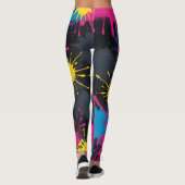Levendige kleur splash leggings (Achterkant)