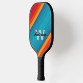 Levendige kleur Stripes personaliseren Monogram & Pickleball Paddle (Links)