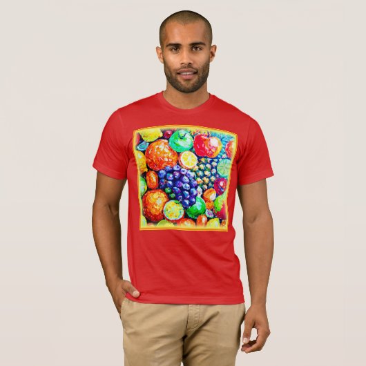 Levendige kleur van vruchten. Bestel nu T-shirt (Voorkant volledig)