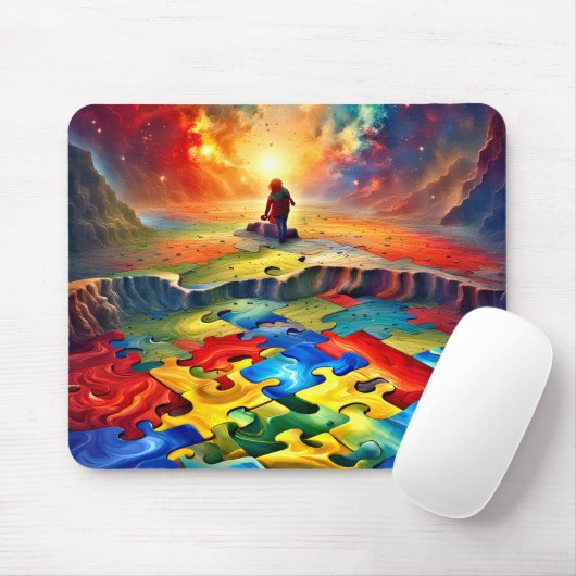 Levendige kleuren Autisme Moeder Mousepad Muismat (Met muis)