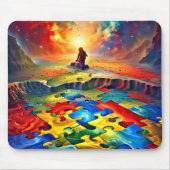 Levendige kleuren Autisme Moeder Mousepad Muismat (Voorkant)