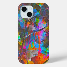 Levendige kleuren die kunst schilderen iPhone 15 case