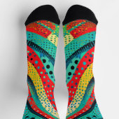 Levendige kleuren en patronen in krommende vormen sokken (Top)