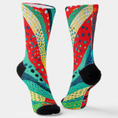 Levendige kleuren en patronen in krommende vormen sokken (Gebogen)