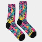 Levendige kleuren Exotisch patroon Sokken (Rechts)