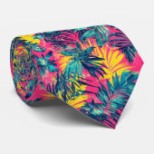 Levendige kleuren Exotisch patroon Stropdas (Opgerold)