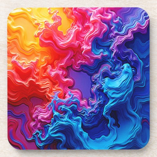 Levendige kleuren Fusion Art Bier Onderzetter (Voorkant)