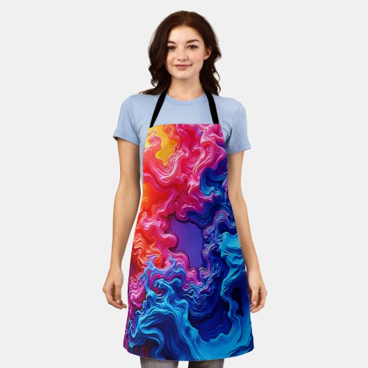 Levendige kleuren Fusion Art Schort (Gedragen)