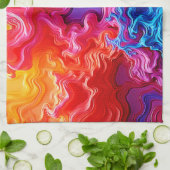 Levendige kleuren Fusion Art Theedoek (Gevouwen)