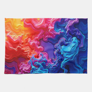 Levendige kleuren Fusion Art Theedoek