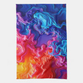 Levendige kleuren Fusion Art Theedoek (Verticaal)