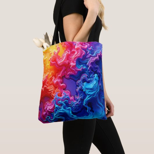 Levendige kleuren Fusion Art Tote Bag (Dichtbij)