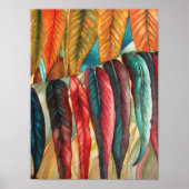 levendige kleuren , gestileerde grote autuumblader poster (Voorkant)