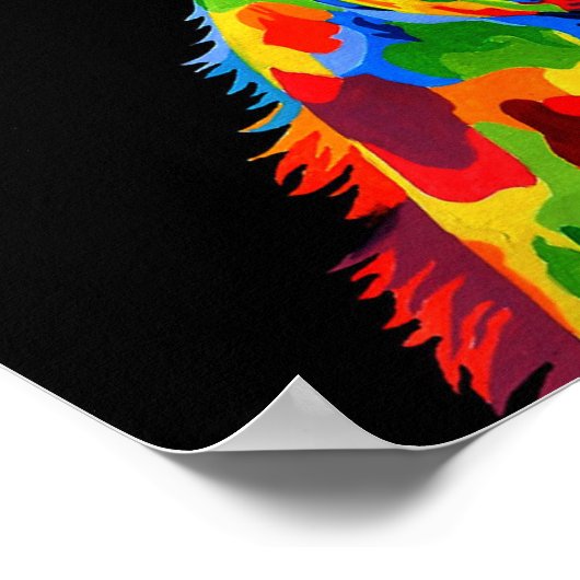 Levendige kleuren Giraffe schilderen Poster (Hoek)