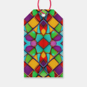 Levendige kleuren Glazen schilderen met eigen teks Cadeaulabel (Achterkant)