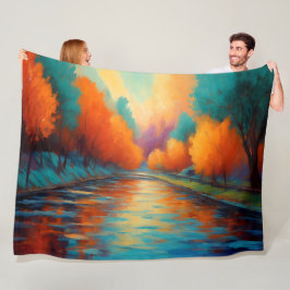 Levendige kleuren Landschap Fauvisme Impressionist Fleece Deken