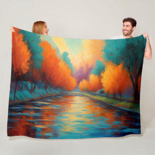 Levendige kleuren Landschap Fauvisme Impressionist Fleece Deken